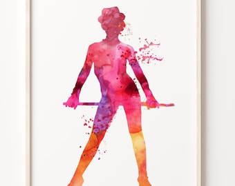 Girl Dance Jazz Wall Art Print Watercolor Artwork