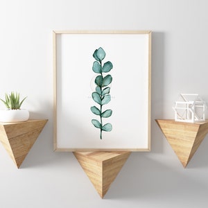 Eucalyptus Watercolor Wall Art Print