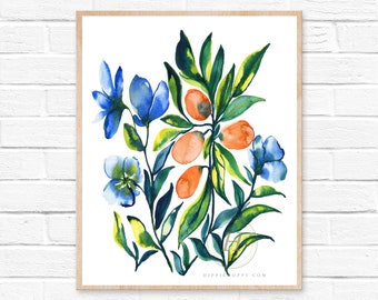 Flowers and Kumquats Print