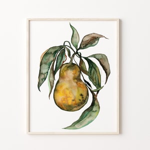 Stampa botanica - Pera Wall Art - Leaf Print - Botanical Art - Fruit Art - Room Decor - Home Office - Home Decor