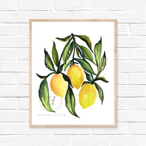Watercolor Lemon Print