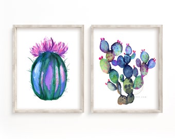 Large Cactus Watercolor Prints