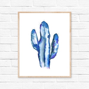 Stampa acquerello di cactus