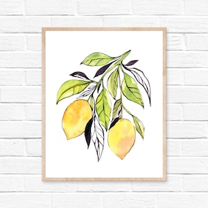 Lemon Watercolor Print