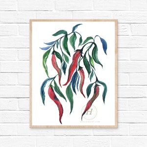 Jalapeno Pepper, Watercolor Print, Modern Art by HippieHoppy