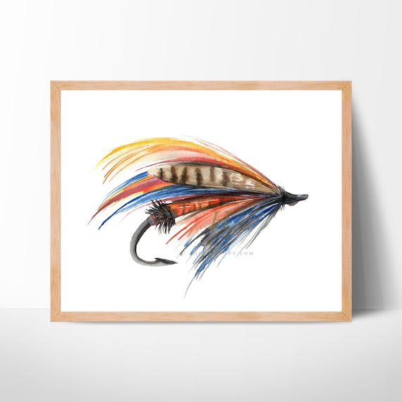 art lure fishing Whittling Folk-Art Style Lures (download) framed or unframed Framed Fly Fishing Art Print