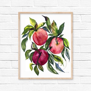 Stampa artistica ad acquerello di mele