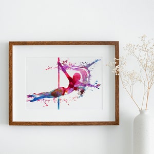 Pole Dancing Art Print, Painted by HippieHoppy image 3