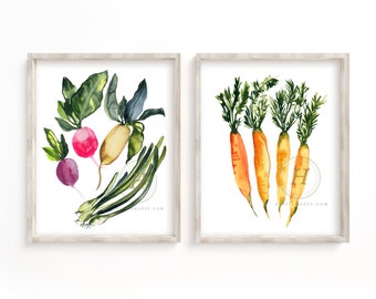 Gemüse Kunstdrucke Set von 2