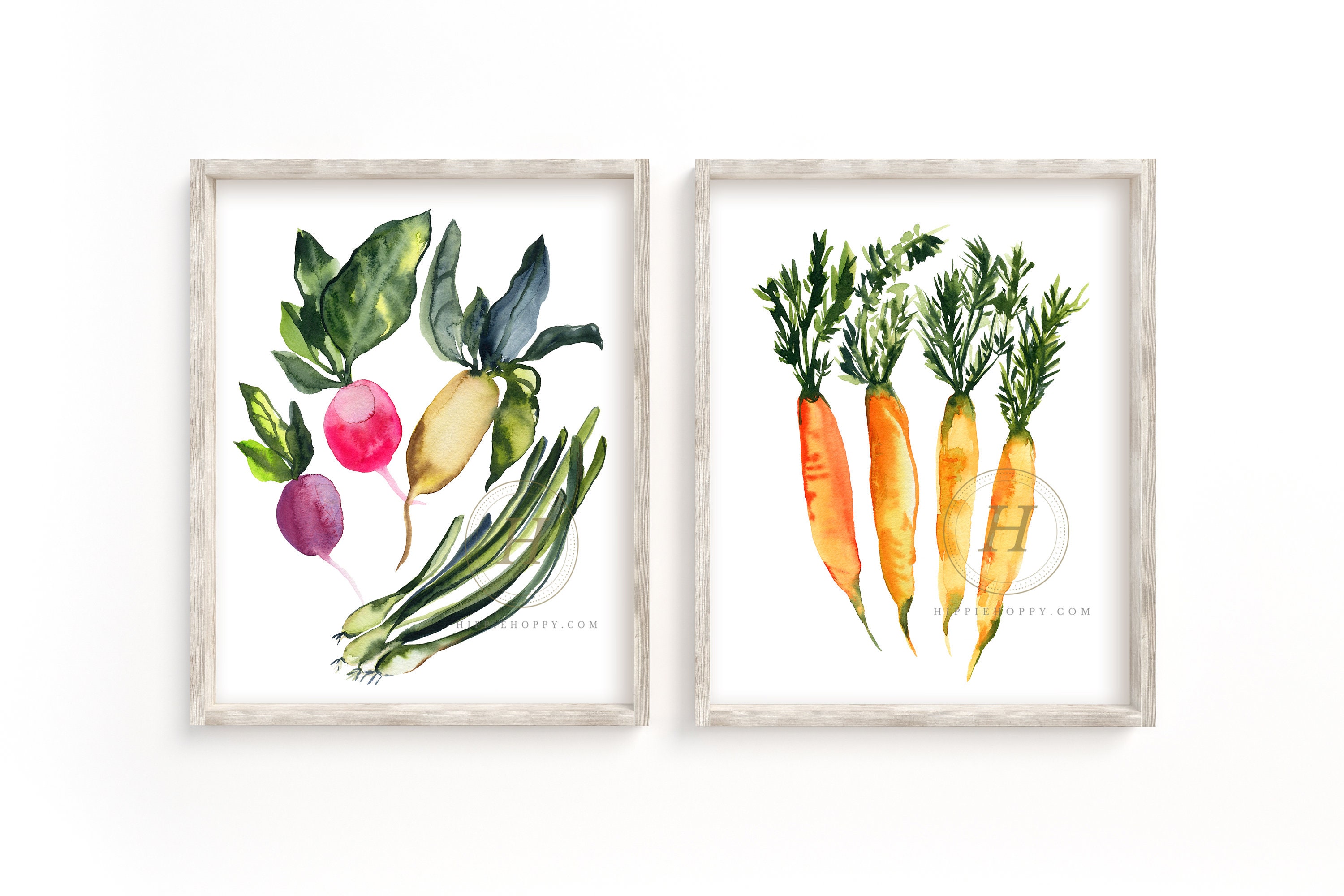 Vegetable Art prints set of 2 Etsy