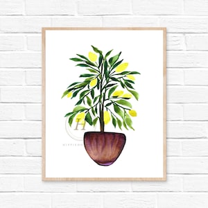 Lemon Tree Watercolor Art Print