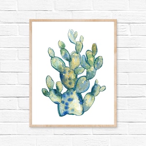 Stampa acquerello di cactus