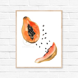 Papaya Watercolor Print