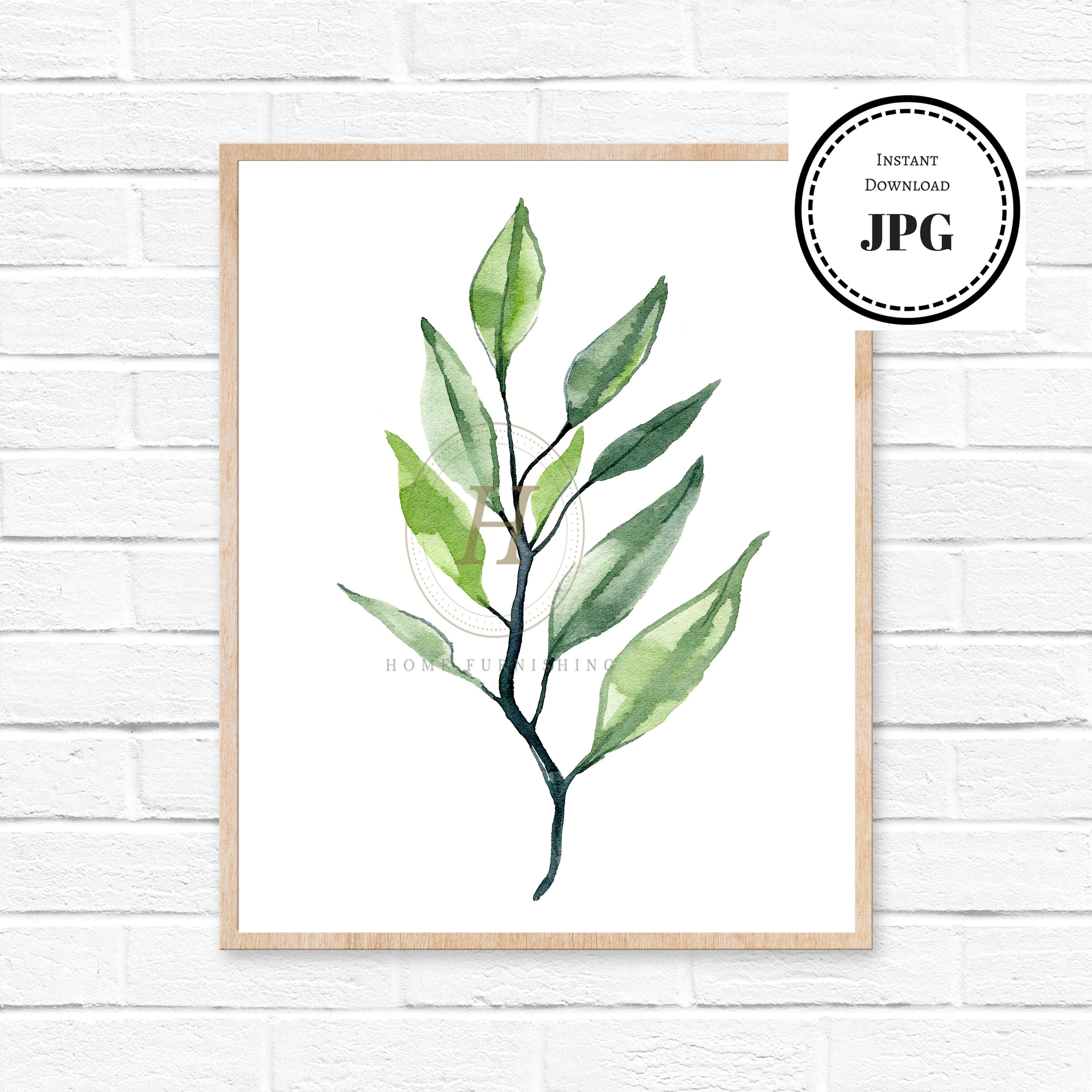 Leaves Poster Print Plant Art Printable Plant Leaves Art Plant Wall Print Greenery Printable Green Plant Wall Art Botanical Poster