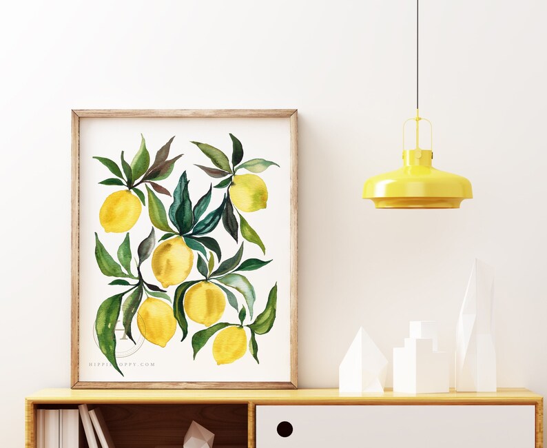 Lemon Watercolor Print Fruit Art - Etsy