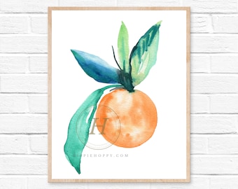 Impresión de acuarela naranja