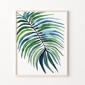 Palm Leaf Watercolor Print Wall Art