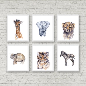 Safari Nursery Art Nursery Watercolor Prints