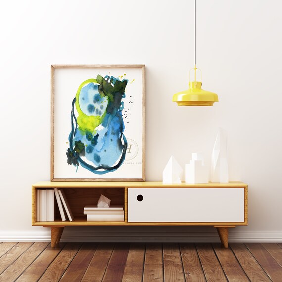 抽象的な水彩画 - Etsy 日本