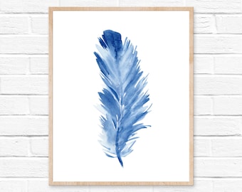 Aquarel veren print