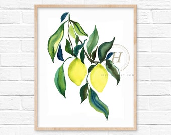 Lemon Watercolor Print