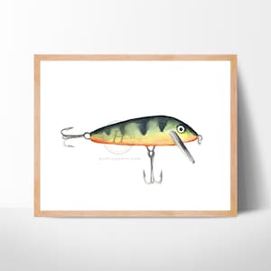 Fishing lure Watercolor Print