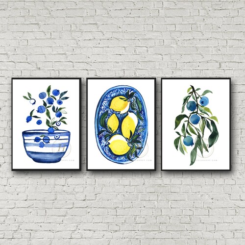 Fruit Watercolor Prints Set of 3 - Etsy