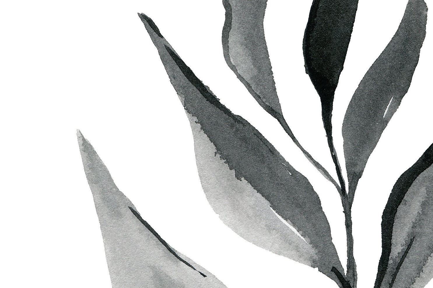 Black and White Art Watercolour Print Watercolor Printable | Etsy