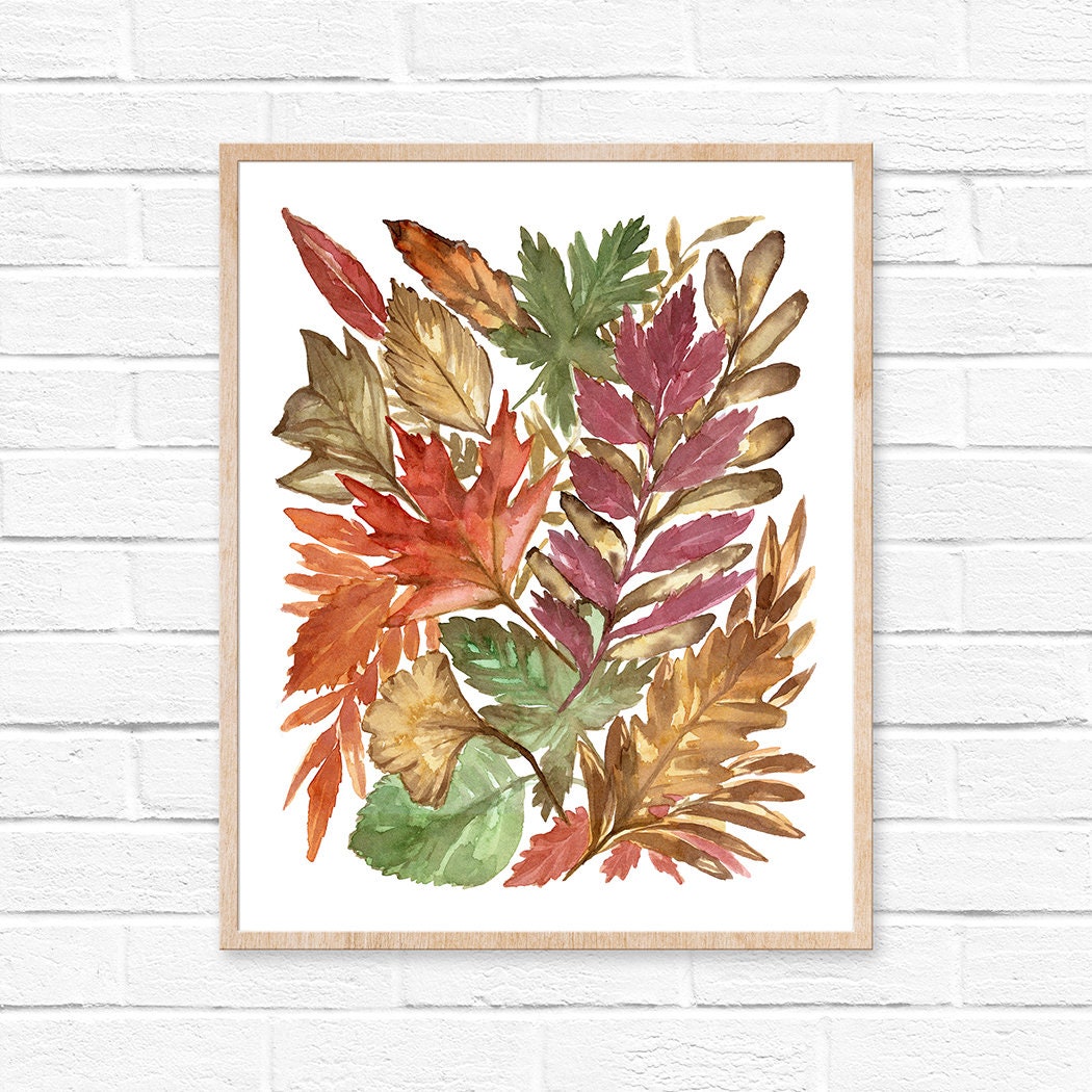 Leaf Watercolor Print | Etsy
