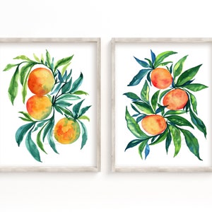 Oranges Watercolor Prints Set of 2