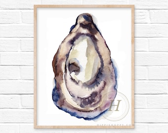 Oyster Watercolor Print by HippieHoppy