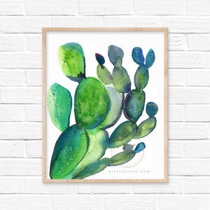 Cactus Acquerello Arte Stampa