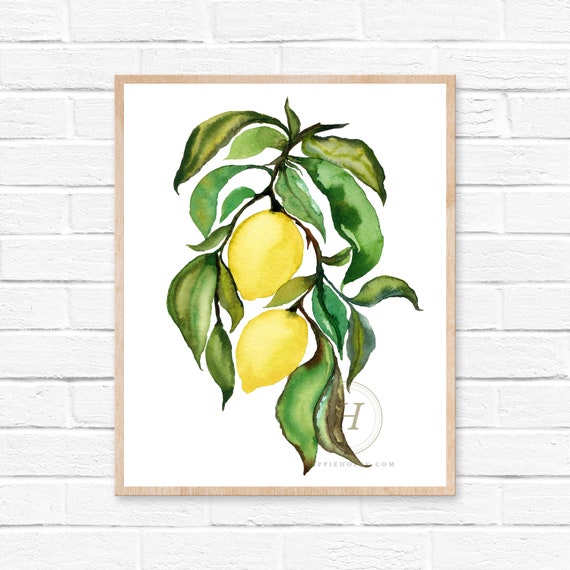 Lemons Watercolor Print Modern Art By Hippiehoppy Etsy
