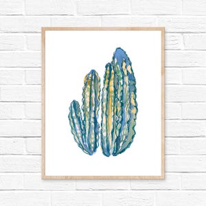 Stampa acquerello di cactus, senza cornice