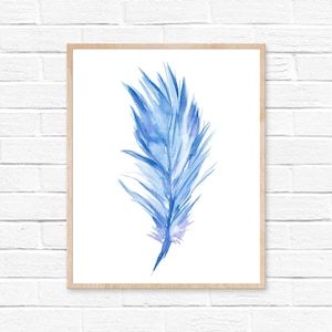 feather watercolor print