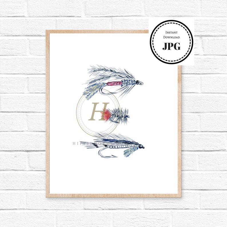 Fly Fishing Lake House Decor Fishing Gift For Him Art Print Etsy