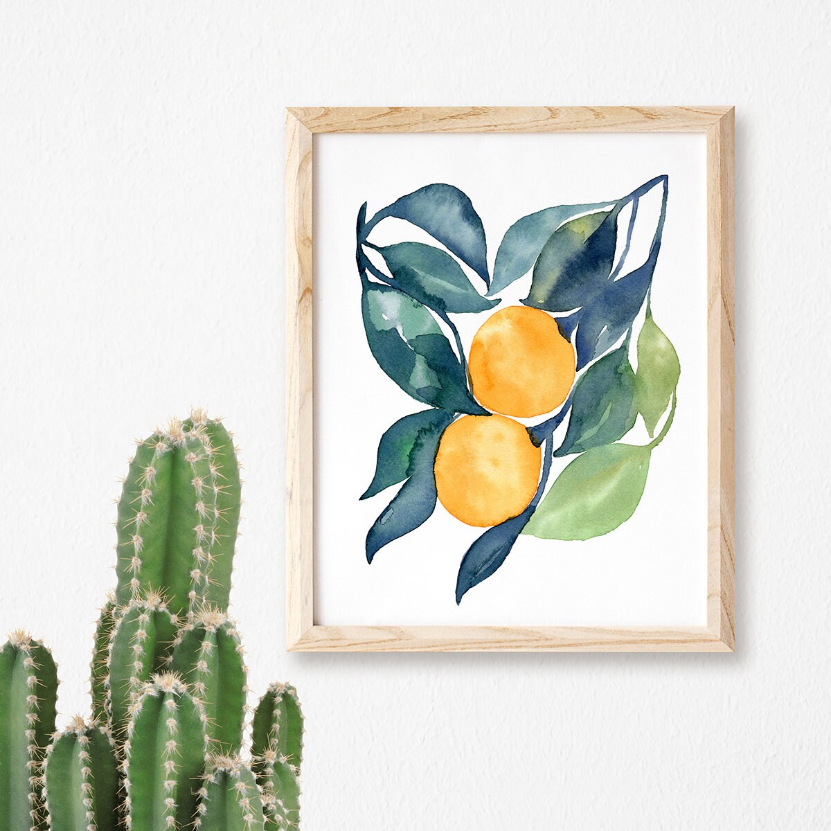 Kitchen Wall Art Orange Watercolor Print Etsy