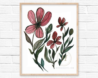 Flowers Watercolor Art Print