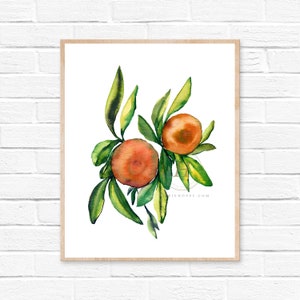 Tangerine Illustrated Watercolor Print