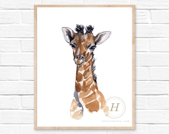 Giraffe Watercolor Print