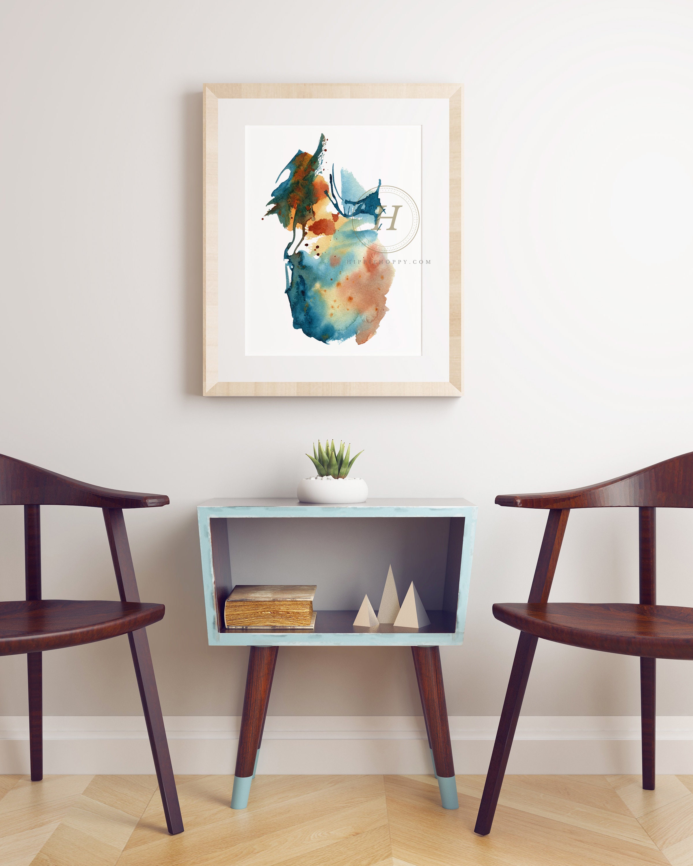 抽象的な錆の水彩画プリント - Etsy 日本