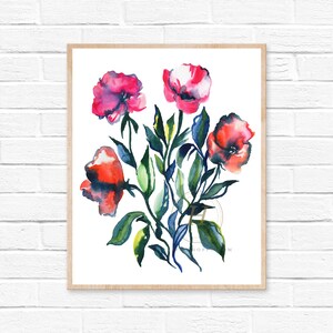 Watercolor Flower Print, Wall Art by HippieHoppy