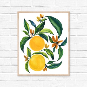 Oranges Citrus Watercolor Print