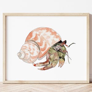Hermit Crab Watercolor Print