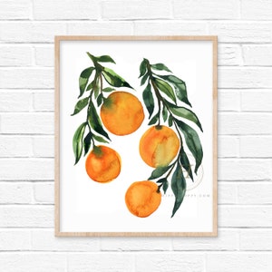 Orange Tree Watercolor Print