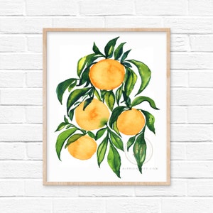 Oranges Watercolor Print