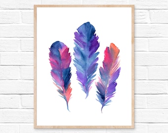 Watercolor Feather Art Print