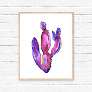 Stampa acquerello di cactus