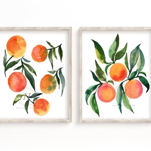 Oranges Watercolor Print Set