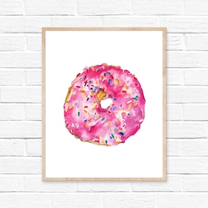 Donut Watercolor Print